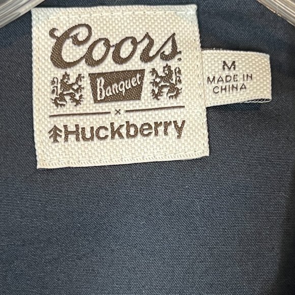 Huckberry Coors Pearl Snap Shirt Embroidered Long Sleeve Black Medium Western - Picture 10 of 14